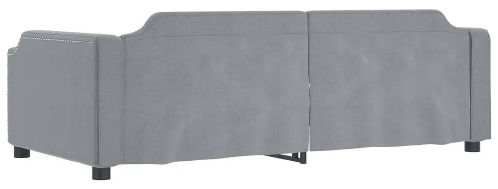 Sofá-cama c/ gavetão e gavetas 90x190 cm tecido cinzento-claro
