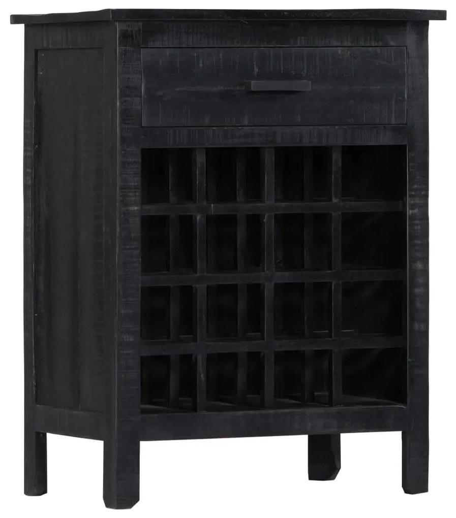 247987 vidaXL Garrafeira 56x35x75 cm madeira de mangueira maciça preto