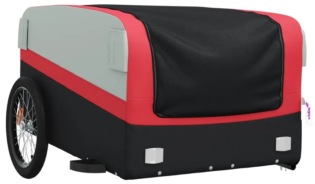 Reboque para bicicleta 45 kg ferro preto e vermelho