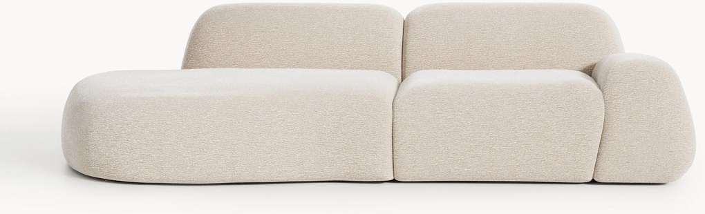 Módulo com chaise longue em teddy Wolke (3 lugares)