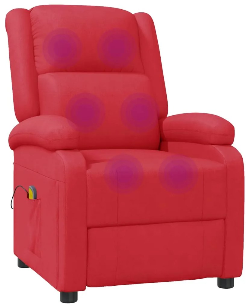Cadeira de massagens couro artificial vermelho