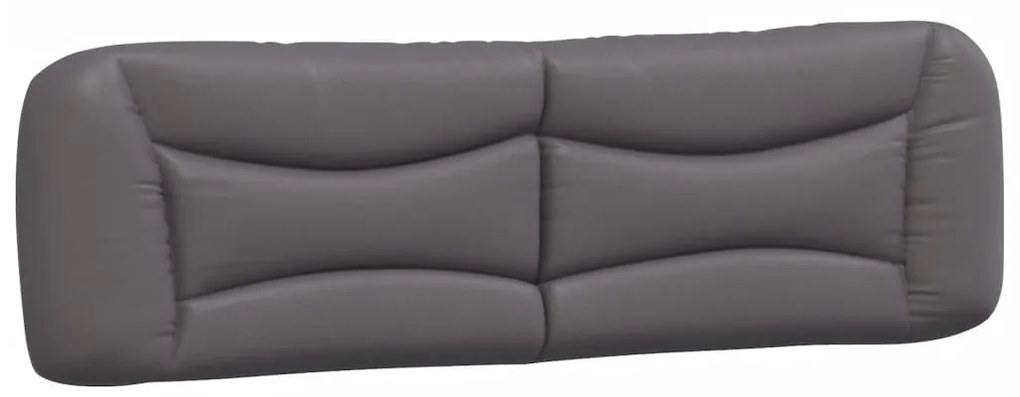 Estrutura cama c/ cabeceira 180x200cm couro artificial cinzento