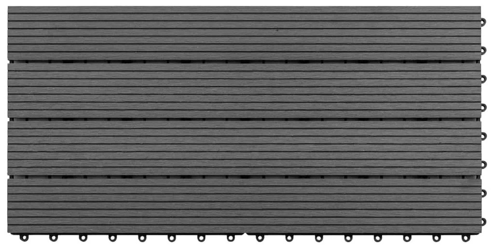 Ladrilhos 60x30 cm 6 pcs 1m² WPC cinzento