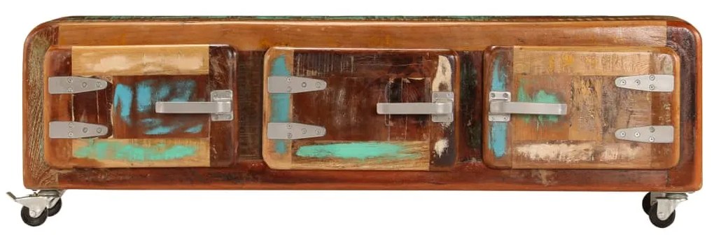 Móvel de TV 120x30x37 cm madeira recuperada maciça