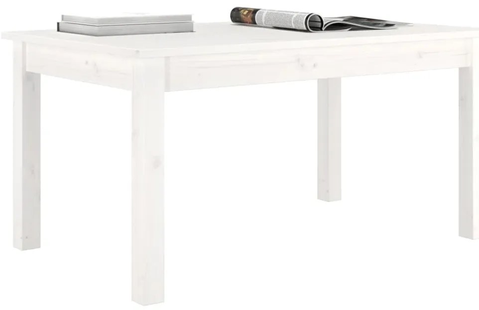 Mesa de centro 80x50x40 cm madeira de pinho maciça branco