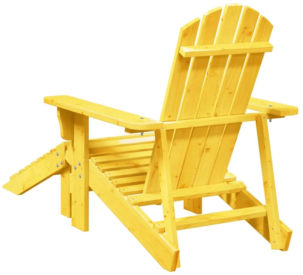 Cadeira adirondack com otomana madeira de abeto maciça amarelo