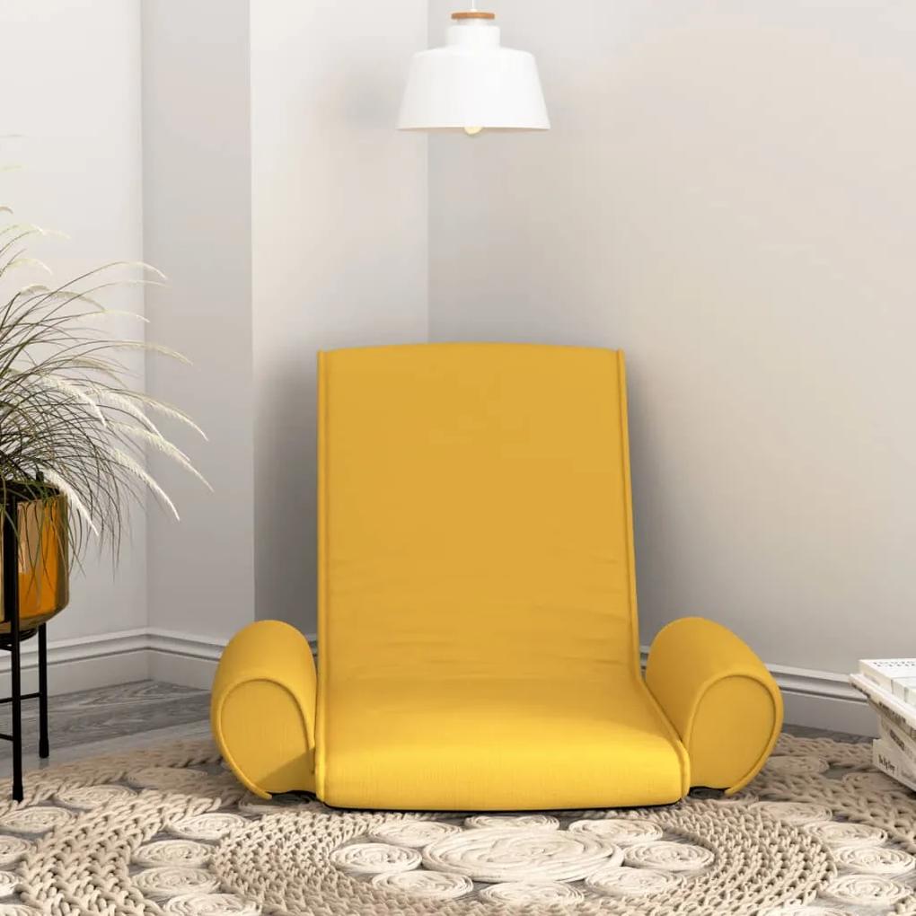 336611 vidaXL Colchão/cadeira de piso dobrável tecido amarelo mostarda
