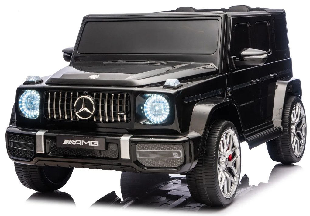 Carro elétrico para crianças Mercedes-Benz G63 AMG 24V, 4x4, 2 Lugares assento couro sintético, Rodas Eva Macias Preto