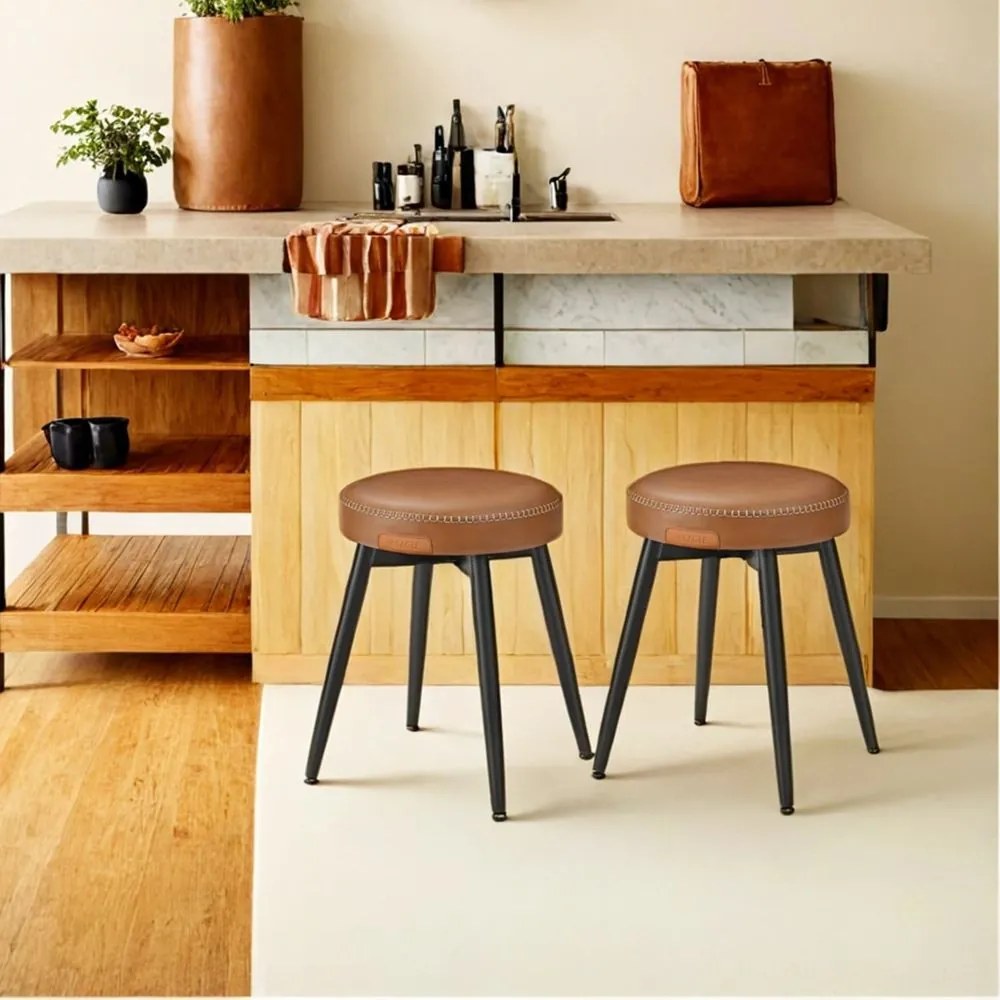 Conjunto de 2 bancos de sala de jantar EKHO - castanho caramelo