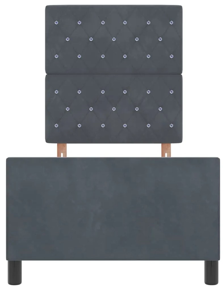 Cama vidaXL Cinza Escuro 80x200 cm Veludo