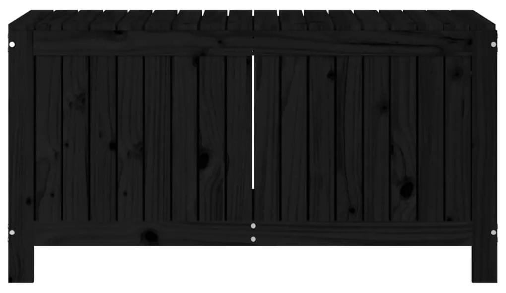 Caixa de arrumação jardim 115x49x60 cm pinho maciço preto