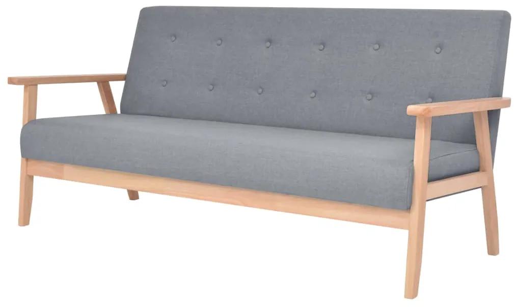 Conjunto de sofás 2 pcs tecido cinzento claro