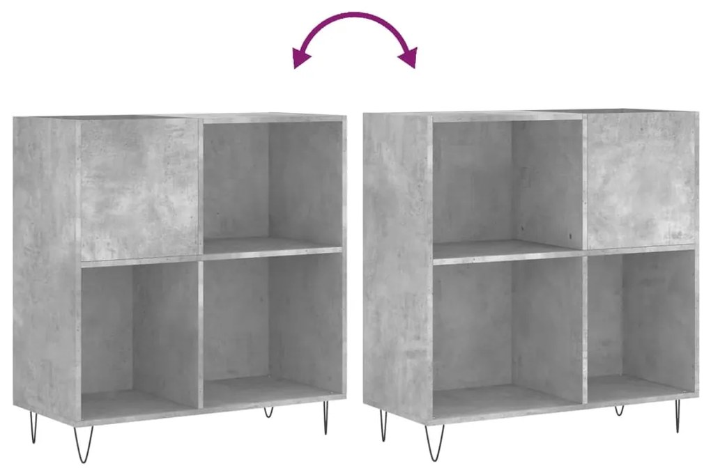 Armário p/ discos 84,5x38x89 cm derivados madeira cinza-cimento