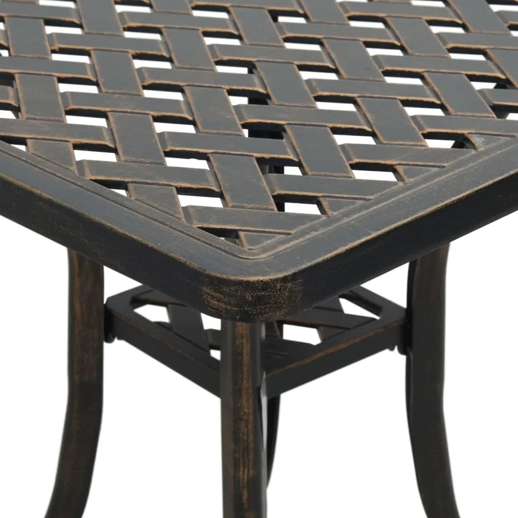 Mesa de jardim 53x53x53 cm alumínio fundido bronze