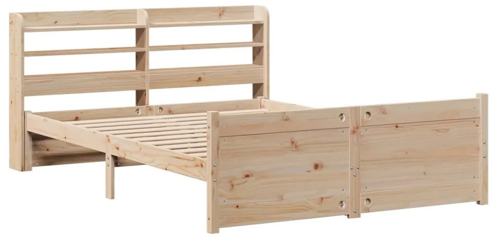 Estrutura de cama com cabeceira 140x200 cm pinho maciço