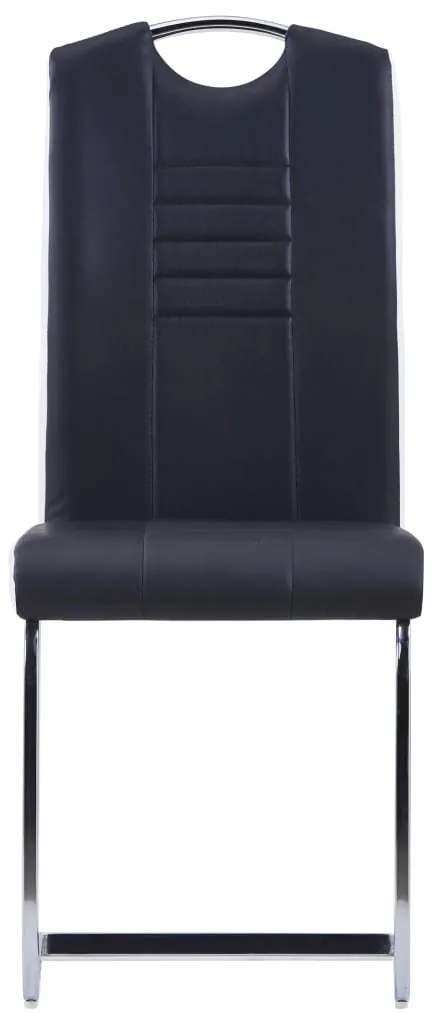 9 pcs conjunto de jantar couro artificial preto