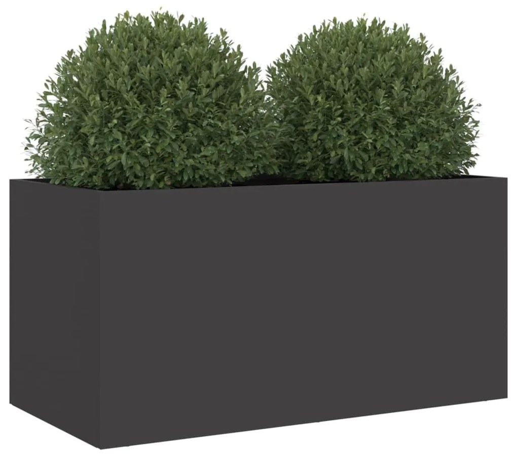 Vaso/floreira 62x30x29 cm aço preto