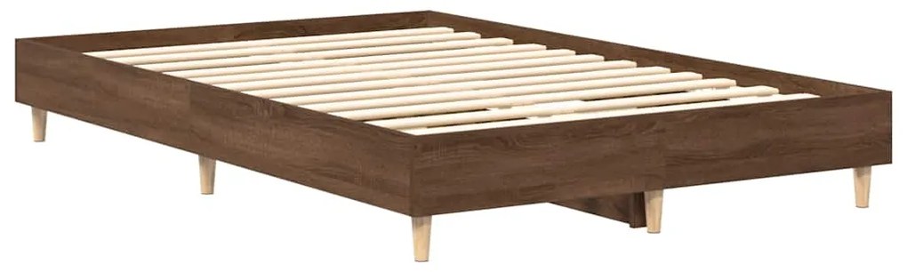 Estrutura de cama sem colchão 140x190 cm carvalho castanho