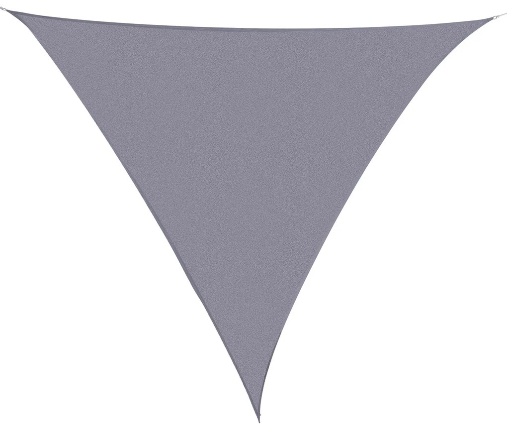 Toldo Vela Triangular de Poliéster Cinzento 5 m para Jardim