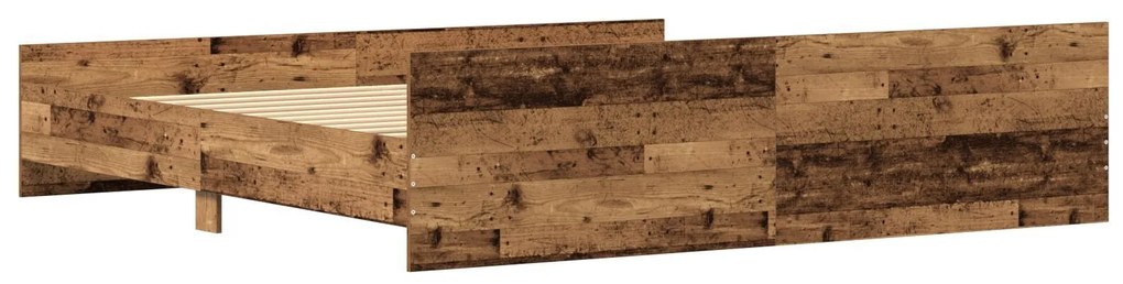 Cama vidaXL Madeira Velha 200x200 cm Painel de Madeira