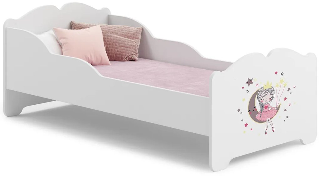 Cama infantil ANNA branca 160x80 - princesa adormecida - colchão e estrado incluído