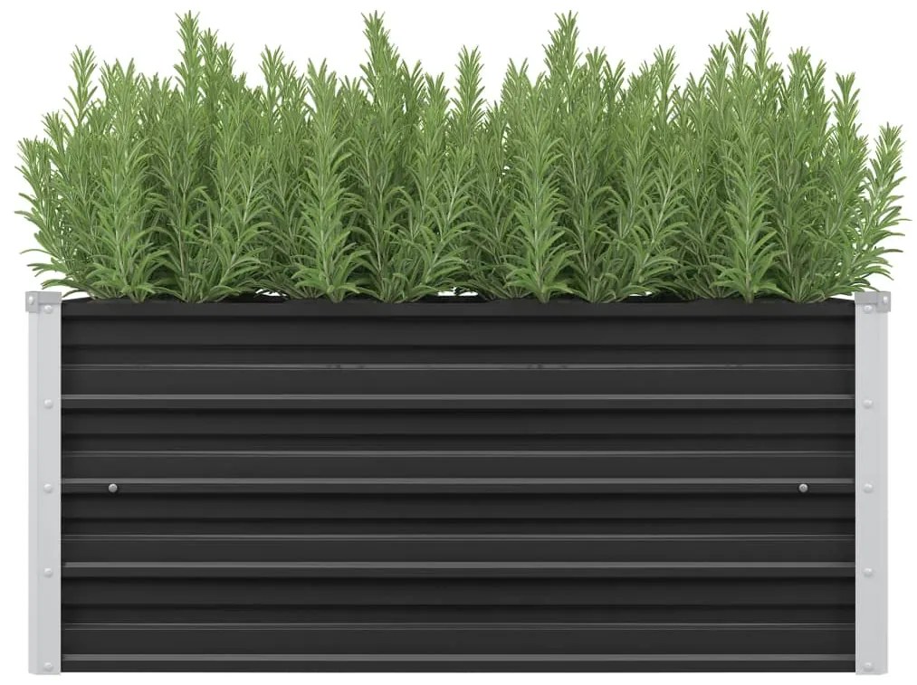 vidaXL Canteiro elevado jardim aço galvanizado 100x40x45 cm antracite