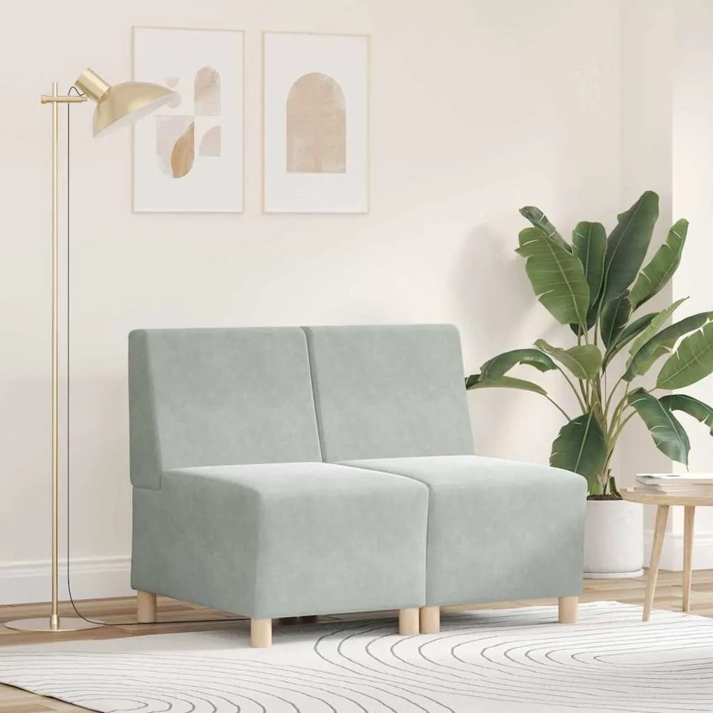 vidaXL Cadeiras de Sofá 2 pcs Cinzento-claro 55 x 74 x 82 cm Veludo