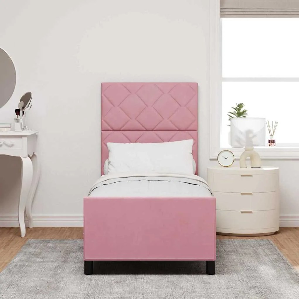 Cama vidaXL Rosa 80x200 cm Veludo