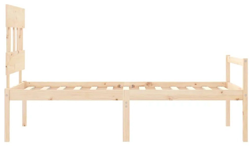 Cama para idosos com cabeceira 90x200 cm madeira maciça