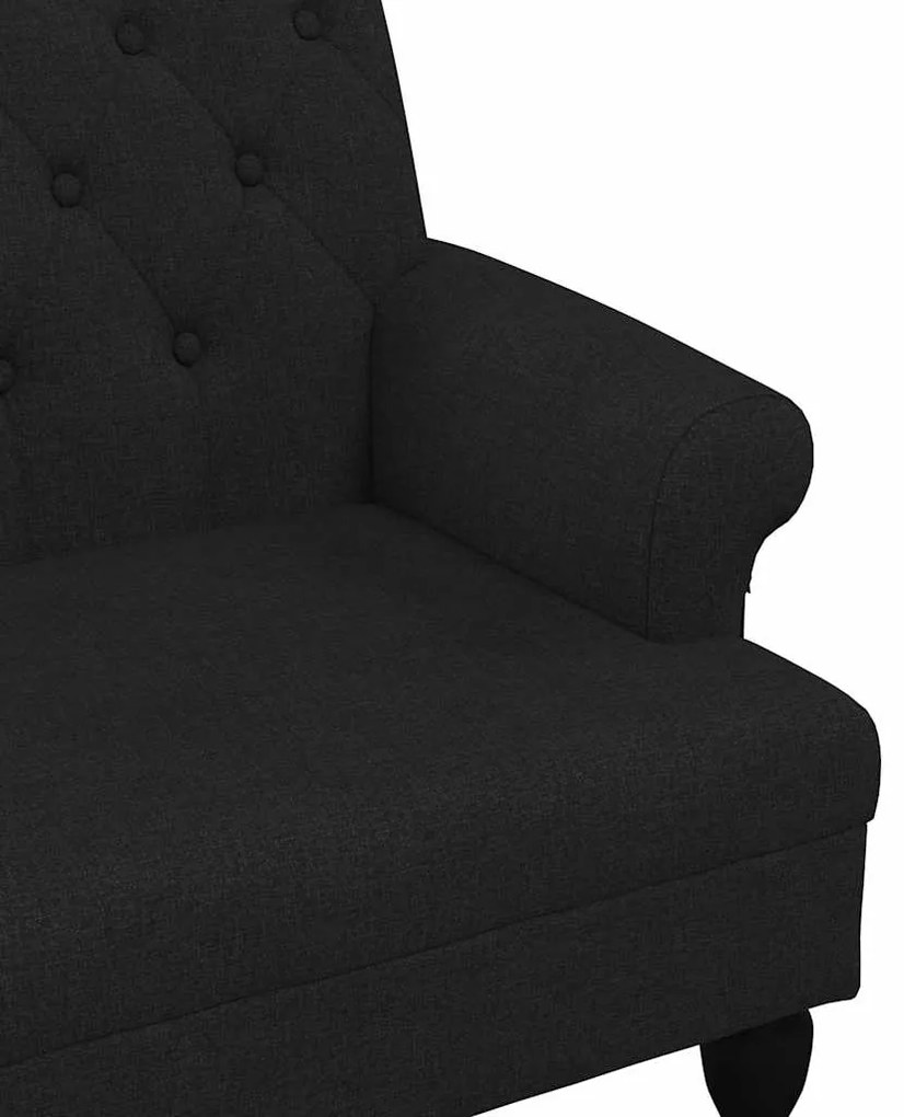Banco com encosto 120x62x75,5 cm tecido preto