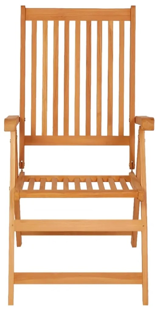 Cadeiras de jardim reclináveis c/ almofadões 8 pcs teca maciça