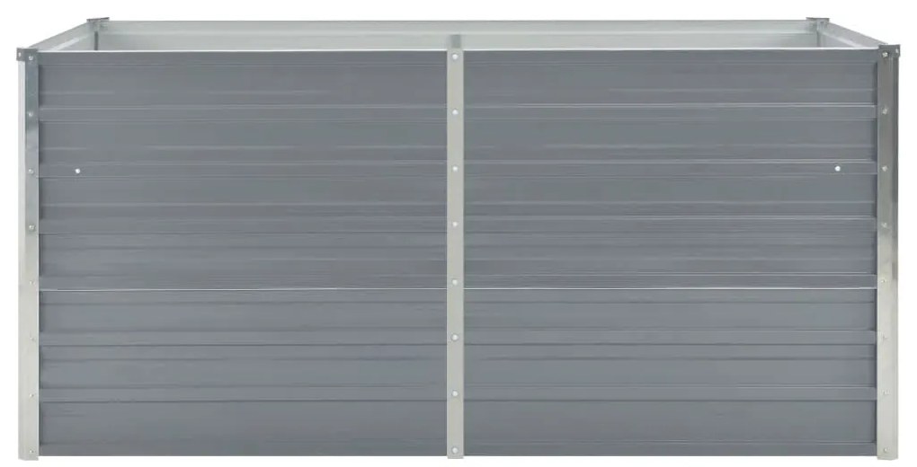 Canteiro de jardim elevado 160x80x77cm aço galvanizado cinzento