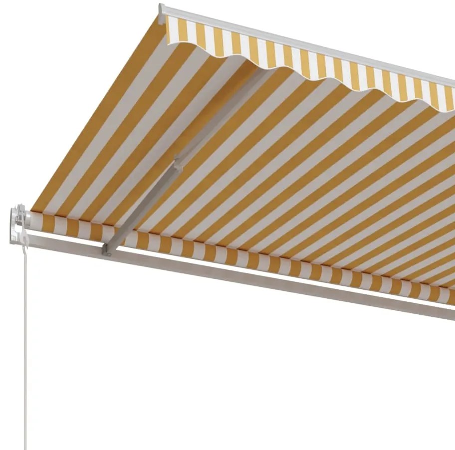 Toldo retrátil automático 600x350 cm amarelo e branco