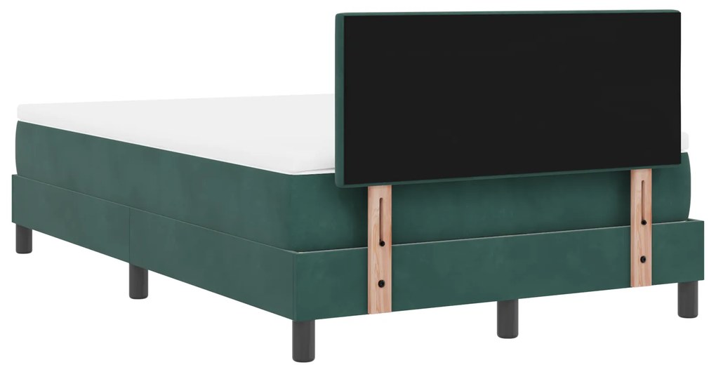 Cama Box com Colchão vidaXL Verde Escuro 120x200 cm Veludo