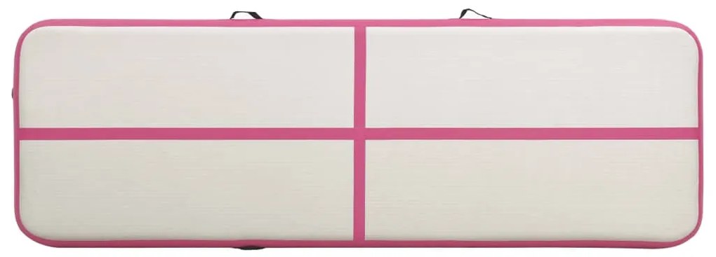 Colchão de ginástica insuflável c/ bomba 300x100x15 cm PVC rosa