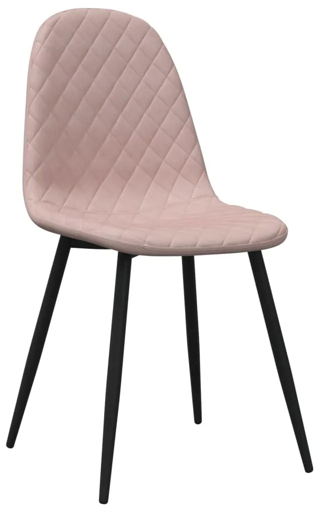 Cadeiras de jantar 4 pcs veludo rosa