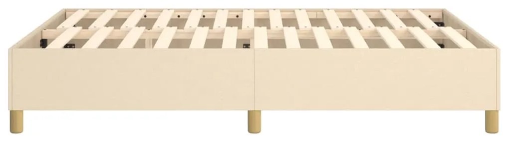 Estrutura de cama sem colchão 140x190 cm tecido cor creme