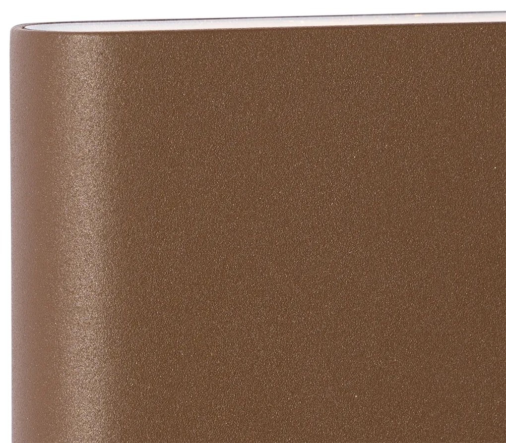 Candeeiro de parede exterior moderno castanho ferrugem 11,5 cm com LED IP65 - Batt Moderno