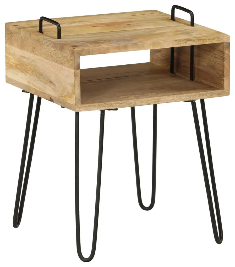 Mesa de cabeceira madeira de mangueira maciça 40x34x47 cm