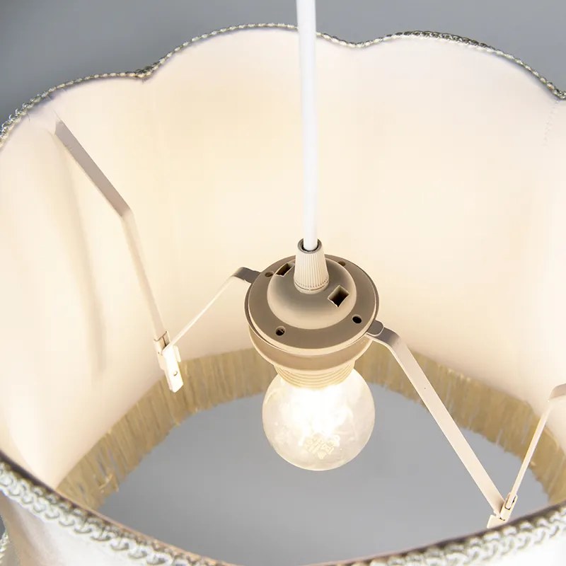 Candeeiro de suspensão retro creme 45 cm - Granny Retro