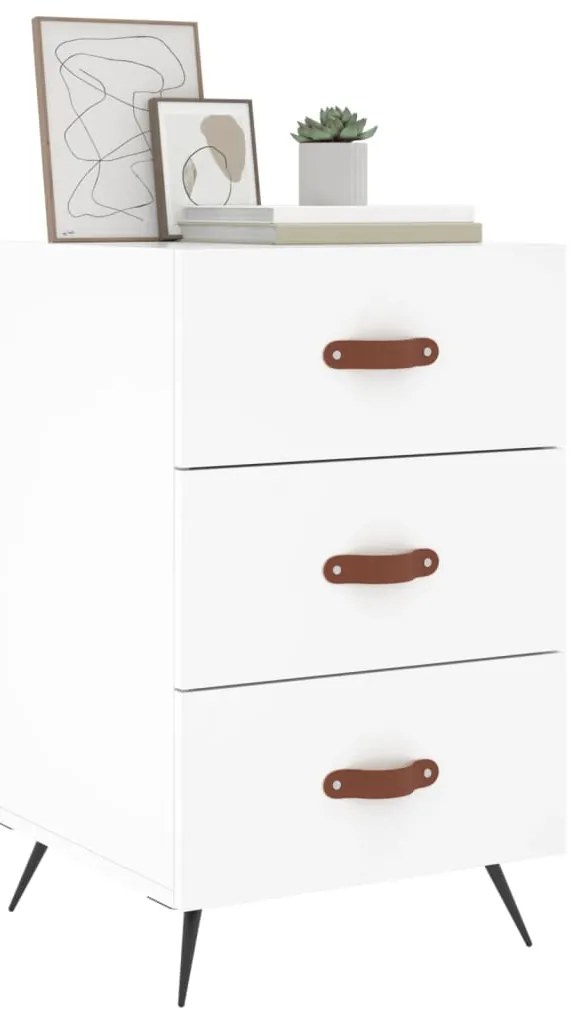 Mesa de cabeceira 40x40x66 cm derivados de madeira branco