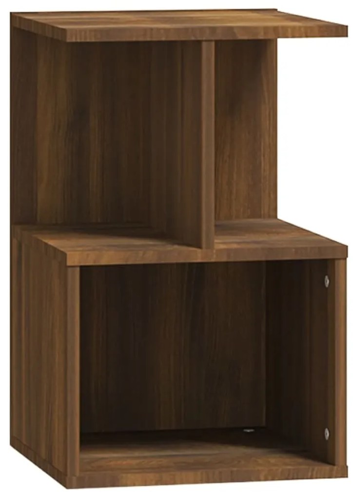 Mesa cabeceira 2pcs 35x35x55cm deriv. madeira carvalho castanho