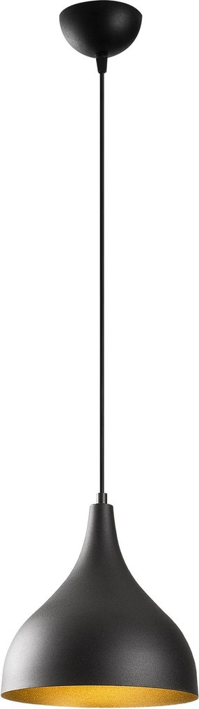 Candeeiro de Teto Saglam – Preto e Dourado – 26 cm x 126 cm