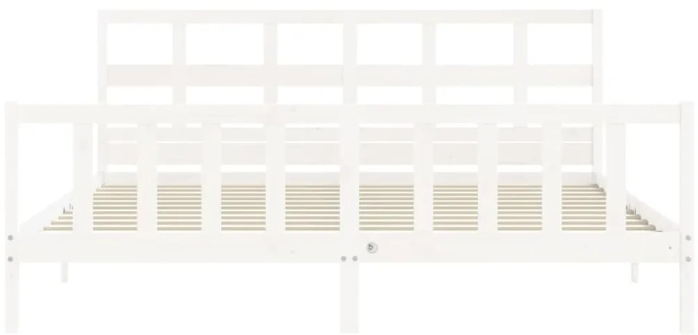 Estrutura cama Super King Size c/ cabeceira madeira branco