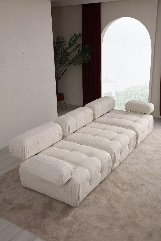 Sofá de 3 Lugares Doblo – Creme – 300cm x 100cm x 80cm