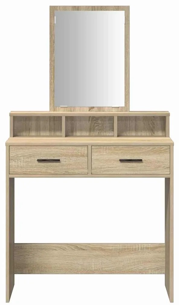 Mesa de maquilhagem vidaXL com gavetas em Carvalho Sonoma 79x41x140 cm
