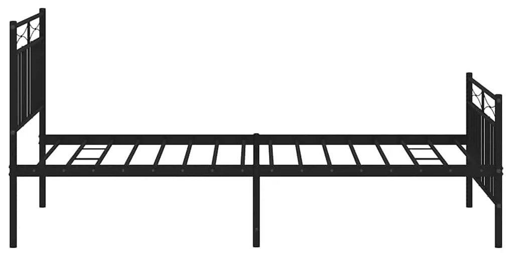 Estrutura de cama com cabeceira e pés 100x200 cm metal preto