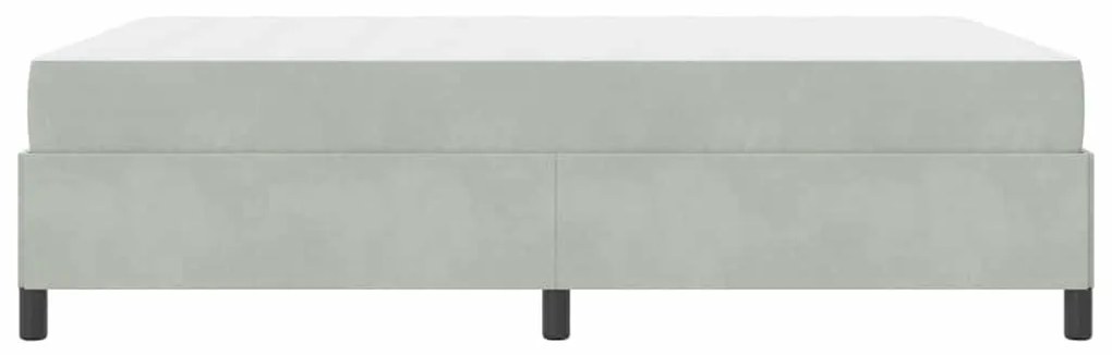 Estrutura da Cama Branco e Cinza Claro 160 x 200 cm Veludo