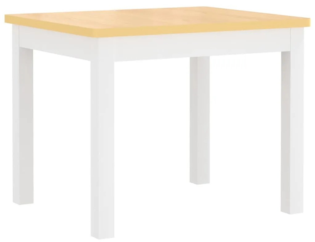 3 pcs conjunto mesa e cadeiras infantil MDF branco e bege