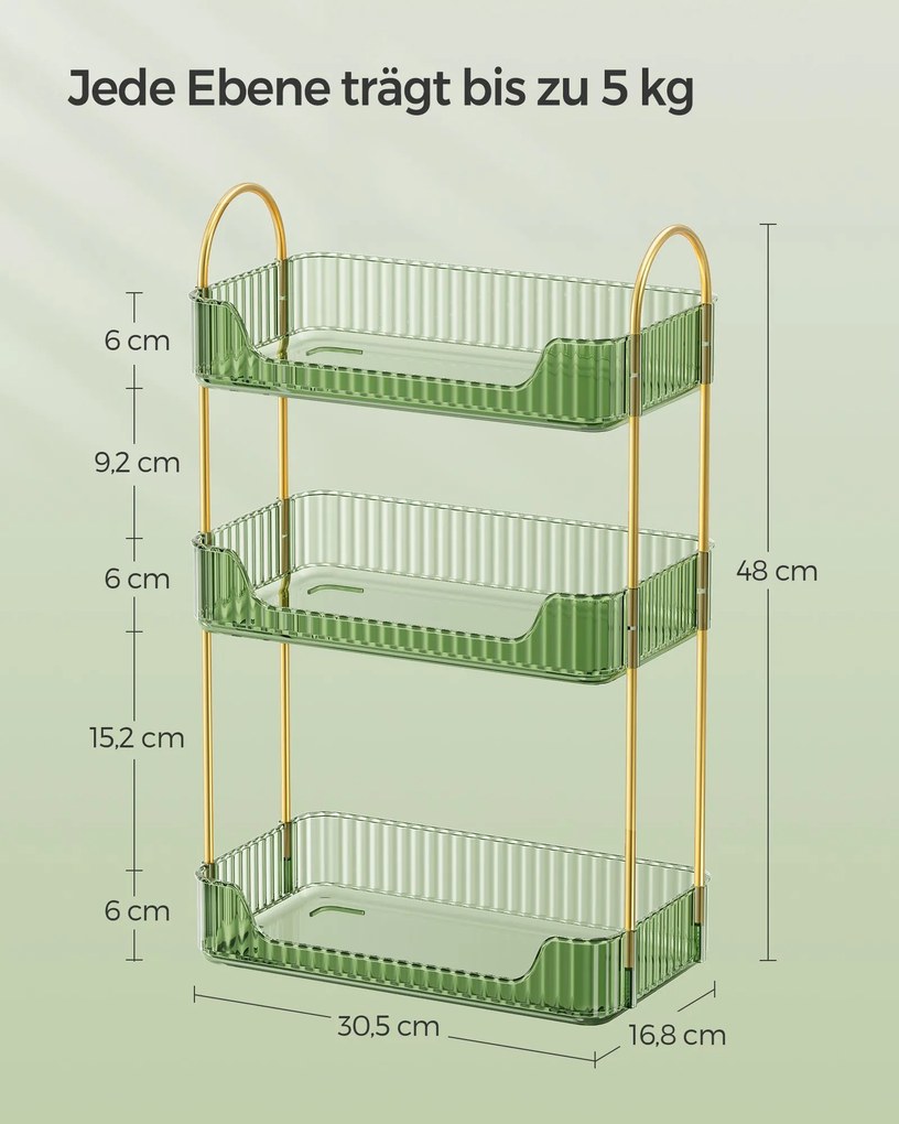 Organizador de maquilhagem para toucador – ideia para presente, verde claro